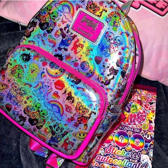 Loungefly Lisa Frank AOP Iridescent Mini Backpack Limited edition NEW W.tags - Picture 3 of 11